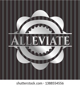 Alleviate silver shiny badge. Vector Illustration. Mosaic.