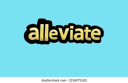 ALLEVIATE writing vector design on a blue background very simple and very cool