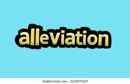 ALLEVIATION writing vector design on a blue background very simple and very cool