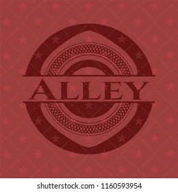Alley badge with red background