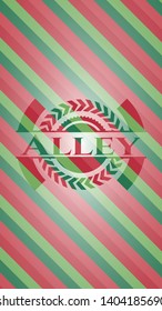 Alley christmas emblem. Vector Illustration. Detailed.