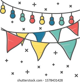 Alley Flags icon illustration for new year activity