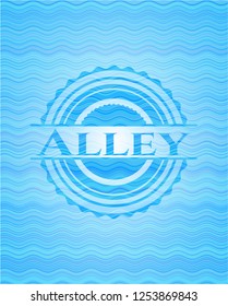 Alley light blue water badge.