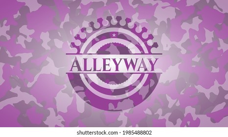 Alleyway Pink On Camouflage Pattern. Vector Illustration. Detailed. 