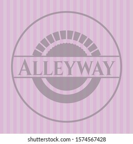 Alleyway Retro Pink Emblem. Vector Illustration. Detailed