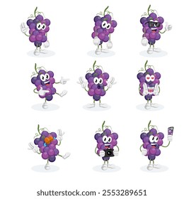 All-Grape Star Mascot Logo Design Ideal for Fresh, Vibrant, and Fun Branding in the Fruit, Beverage, or Healthy Food Industry