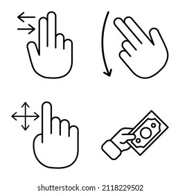 Allhandgestus Icono plano Conjunto Aislado En Fondo Blanco