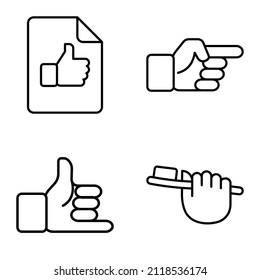Allhandgestures Flat Icon Set Isolated On White Background