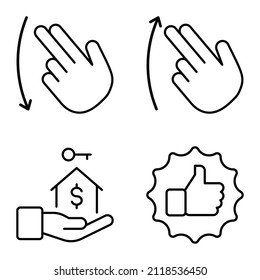 AllhandGesten flattiges Symbol einzeln auf weißem Hintergrund