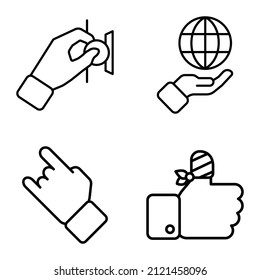 AllhandGesten flattiges Symbol einzeln auf weißem Hintergrund