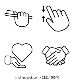 Allhandgestures Flat Icon Set Isolated On White Background