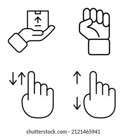 Allhandgestures Flat Icon Set Isolated On White Background