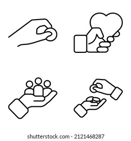 Allhandgestures Flat Icon Set Isolated On White Background