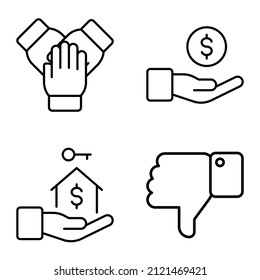 Allhandgestus Icono plano Conjunto Aislado En Fondo Blanco