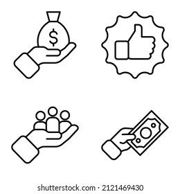 Allhandgestures Flat Icon Set Isolated On White Background