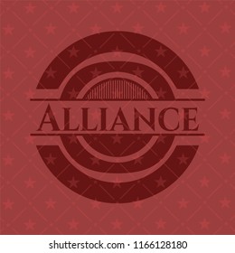 Alliance badge with red background