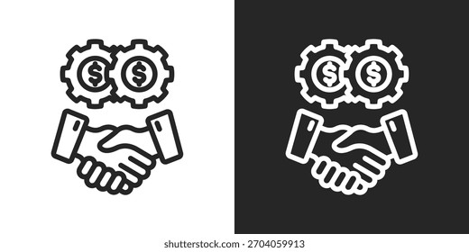 Alliance Icon In Line Version On Black And White Background