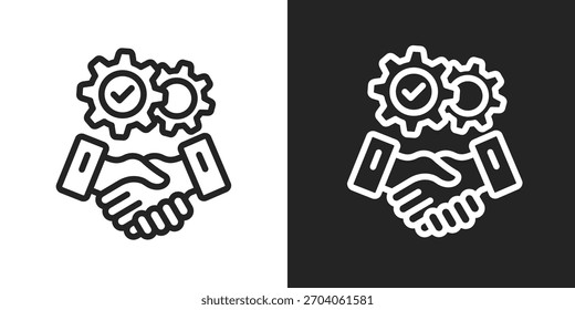 Alliance Icon In Line Version On Black And White Background