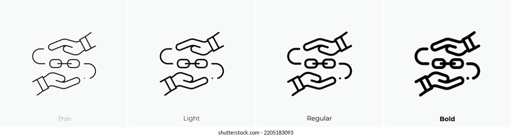 alliance icon. Thin, Light Regular And Bold style design isolated on white background