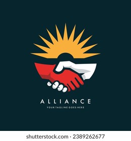 Alliance logo template. symbol for teamwork, social group, community.