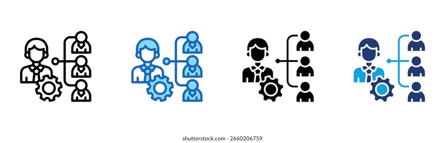 Ícone do Alliance Manager Ilustração de vetor com vários estilos