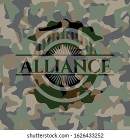 Alliance on camouflaged pattern. Vector Illustration. Detailed.
