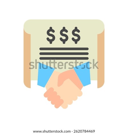 Alliance Treaty mini illustration flat color icon, use for trade wars, economy, business, finance, economic competition, UI, UX kit, app and web development, digital or print.