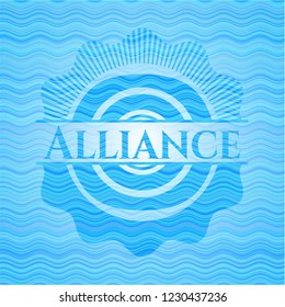 Alliance water wave representation style emblem.