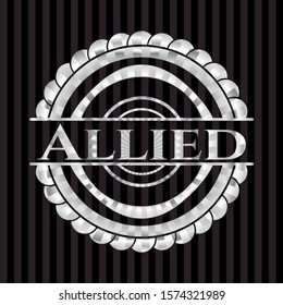 Allied silvery shiny badge. Vector Illustration. Mosaic.