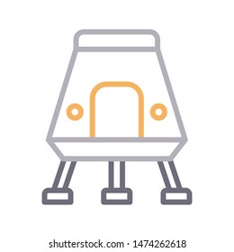 allien ship colour line vector icon