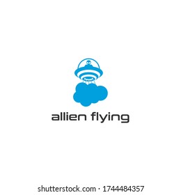 allien ufo design logo vector icon