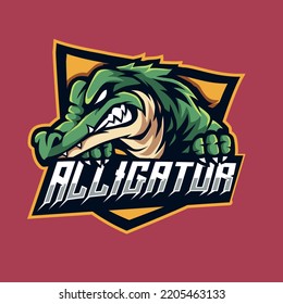 alligator angry mascot gaming logo sport illustration