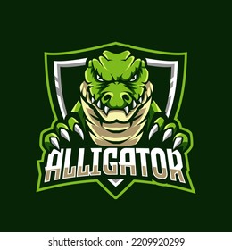 alligator angry mascot gaming logo sport illustration