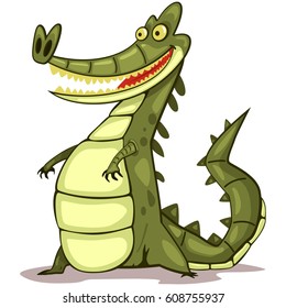 Alligator animal cartoon vector illustration isolated on white background.