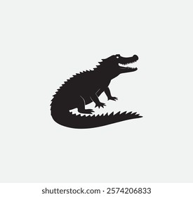 Alligator animals with a black outline on it vector graphic
