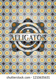 Alligator arabic badge. Arabesque decoration.