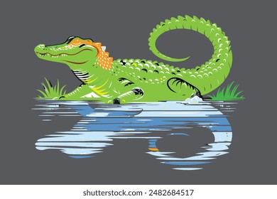 Alligator art vector silhouette design
