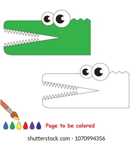 Alligator to be colored, the coloring book for preschool kids with easy educational gaming level.