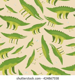 Alligator cartoon. Crocodile on absenteeism.