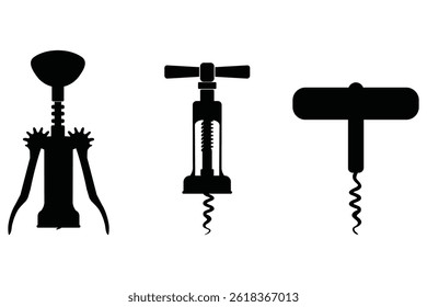 Alligator Clip and Clamp Silhouette Icon Set Vector