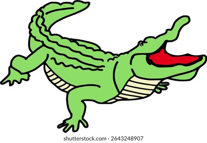 Alligator color vector image , Alligator
