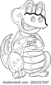 Alligator And Crocodile Coloring Pages With Line Art Design Hand Drawing Sketch Vector illustration For Adult And Kids Coloring Book