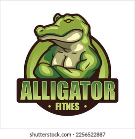 Alligator Crocodile Fitness With Strong Muscle Hand