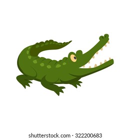 Alligator, crocodile, green icon vector image. Can also be used for Animals and Insects. Suitable for mobile apps, web apps and print media.