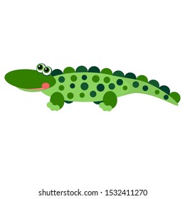 alligator or crocodile isolated. Flat cartoon vector illustration. 