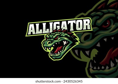 alligator crocodile mascot logo design for adventure, sport and esport team