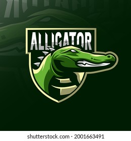 Alligator crocodile mascot logo esport design