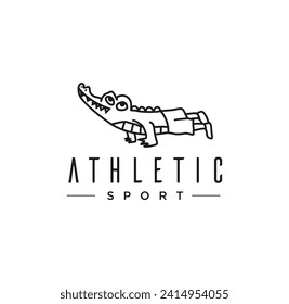 Alligator Krokodile Push Ups Logo Umriss Silhouette	