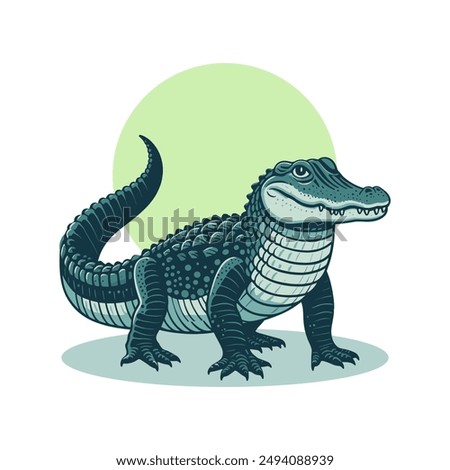 Alligator or crocodile vector illustration.