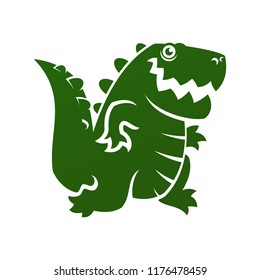 Alligator or dinosaur silhouette cut out icon